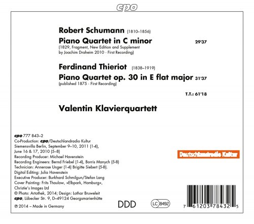 Valentin Klavierquartett - R. Schumann & Thieriot: Piano Quartets (2022)