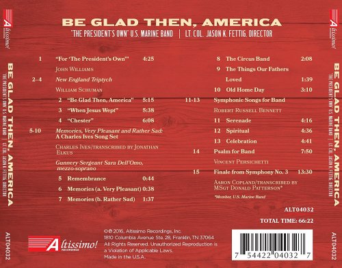 Jason K. Fettig, The President's Own United States Marine Band - Be Glad Then, America (2016) [Hi-Res]