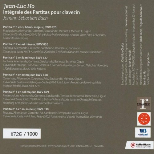 Jean-Luc Ho - J.S. Bach: Intégrale des Partitas pour clavecin (2015) [Hi-Res]