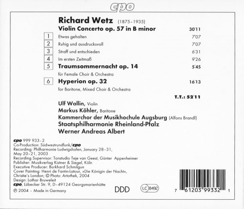 Ulf Wallin - Wetz: Violin Concerto (2004) CD-Rip