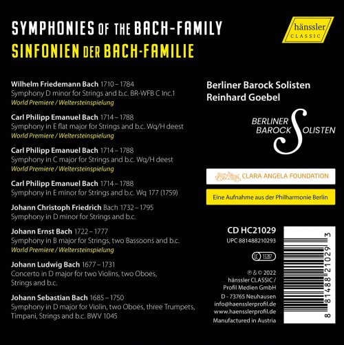 Berliner Barock Solisten & Reinhard Goebel - Symphonies of the Bach Familiy (2022) [Hi-Res]