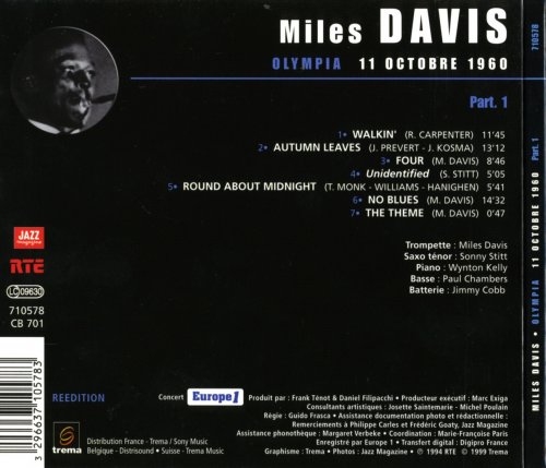 Miles Davis - Olympia 11 Octobre 1960, Part 1 (1999)