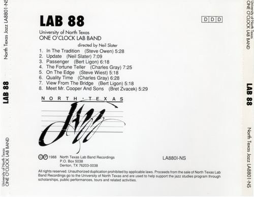 University Of North Texas One O'Clock Lab Band - Lab 88 (1988)