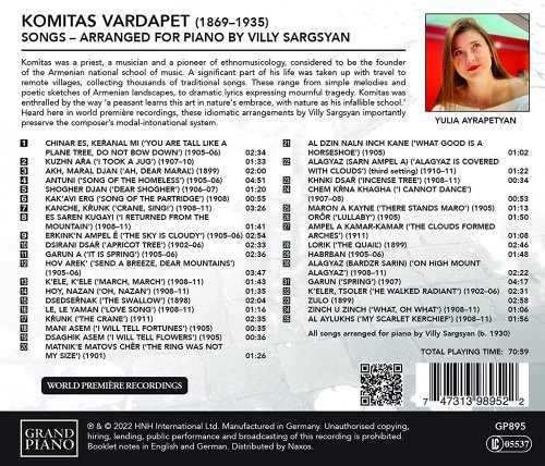 Yulia Ayrapetyan - Komitas: Songs (Arr. V. Sargsyan for Piano) (2022) [Hi-Res]