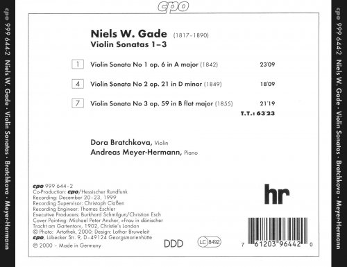 Andreas Meyer Hermann, Dora Bratchkova - Gade: Violin Sonatas Nos. 1-3 (2000)