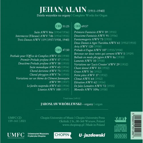 Chopin University Press - Jehan Alain: Complete Works for Organ (2022)