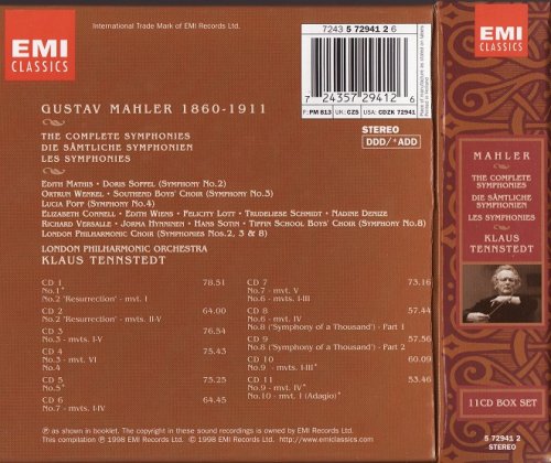 Klaus Tennstedt - Mahler: The Complete Symphonies (2006) [11CD Box Set]