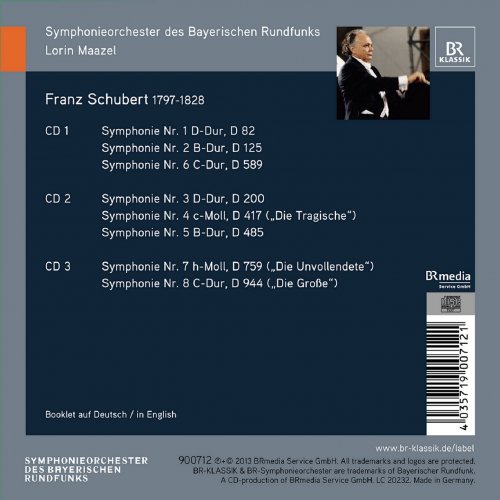 Lorin Maazel - Schubert: Symphonien 1-8 (2013) [3CD Box Set]