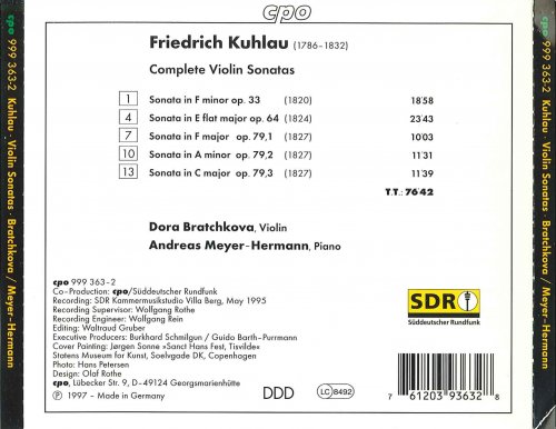 Dora Bratchkova, Andreas Meyer-Hermann - Kuhlau: Complete Violin Sonatas (1997)