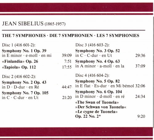 Colin Davis - Sibelius: The 7 Symphonies (1990) [4CD Box Set]