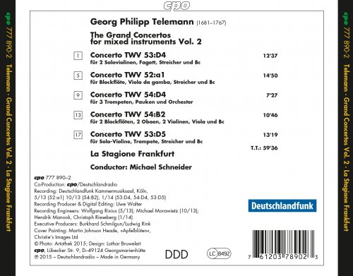 La Stagione Frankfurt, Michael Schneider - Telemann: Grand Concertos for mixed instruments, Vol. 2 (2015)