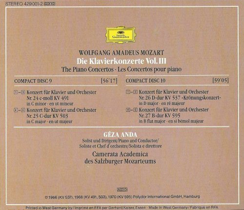 Géza Anda Mozart Piano Concertos Vol 3 1990 Cd Rip 1347