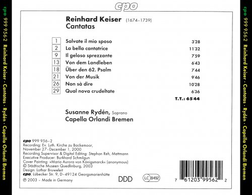 Susanne Rydén, Capella Orlandi Bremen - Rheinhard Keiser: La Bella Cantatrice Cantatas (2004)