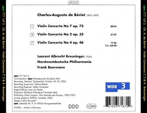 Laurent Albrecht Breuninger, Nordwestdeutsche Philharmonie, Frank Beerman - Bériot: Violin Concertos (2006)