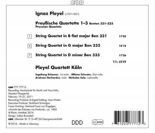 Pleyel Quartett Köln - Pleyel: Preußische Quartette 1-3 (2014)