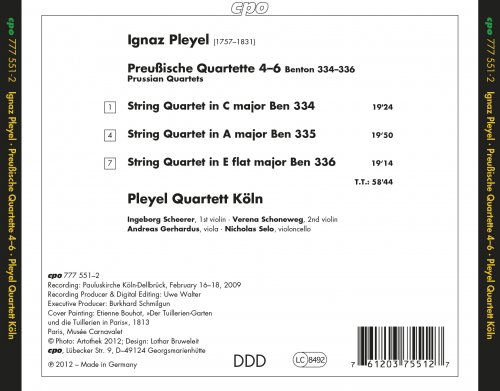 Pleyel Quartett Köln - Pleyel: Preußische Quartette 4-6 (2012)