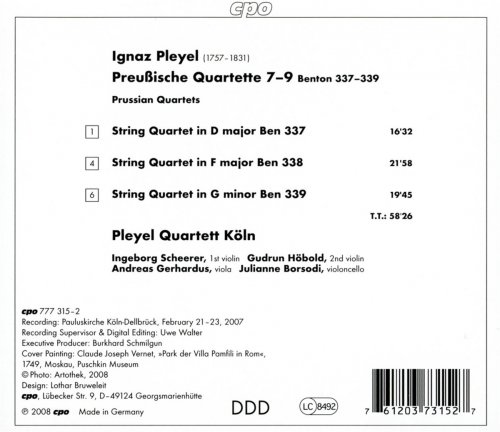 Pleyel Quartett Köln - Pleyel: Preußische Quartette 7-9 (2008)