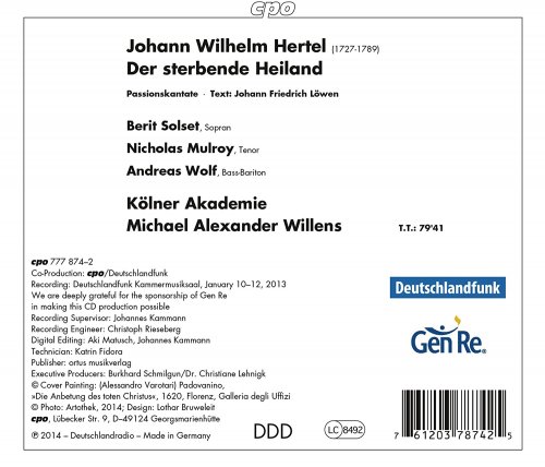 Nicholas Mulroy, Berit Norbakken Solset, Andreas Wolf, Kölner Akademie, Michael Alexander Willens - Hertel: Der sterbende Heiland (2014)