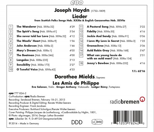 Dorothee Mields, Les Amis de Philippe - Haydn: Anne Hunter's Salon, Scottish Folk Songs, & English Canzonettas (2014)