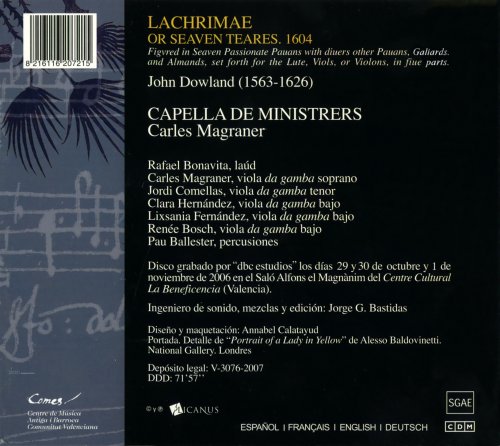Capella de Ministrers - Dowland: Lachrimae or Seven Teares, 1604 (2007)