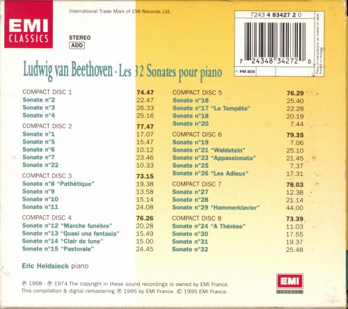 Eric Heidsieck - Beethoven: 32 Piano Sonates (1995) [8CD Box Set]