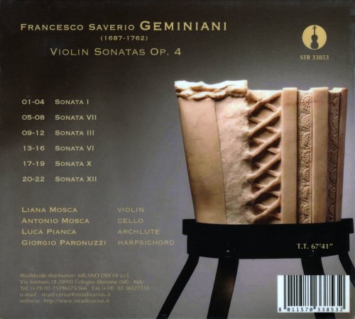 Liana Mosca, Antonio Mosca, Luca Pianca, Giorgio Paronuzzi - Geminiani: Sonatas Op. 4 Vol. 1 (2012)