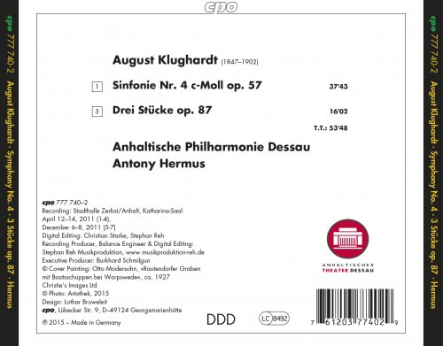 Anhaltische Philharmonie, Antony Hermus - Klughardt: Symphony No.4 , Op.57 & 3 Stücke, Op.87 (2015)