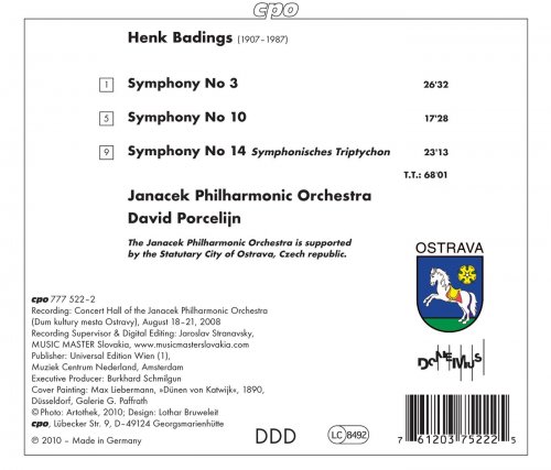 Janácek Philharmonic Orchestra, David Porcelijn - Badings: Symphonies Nos. 3, 10 & 14 (2010)