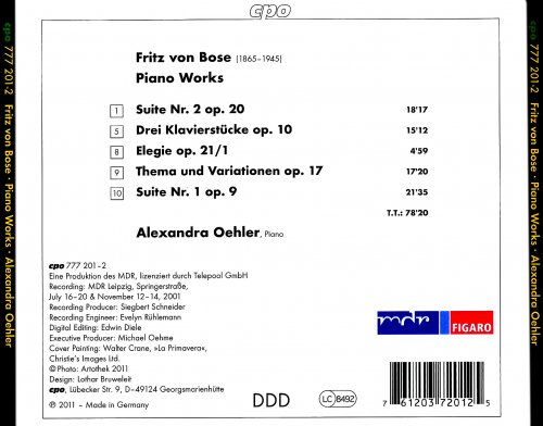 Alexandra Oehler - Fritz von Bose: Piano Works (2011)