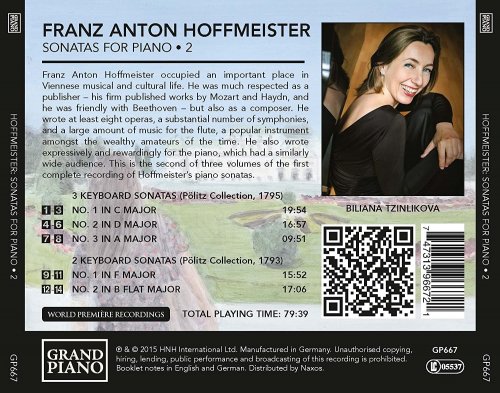 Biliana Tzinlikova - Hoffmeister: Sonatas for Piano 2 (2015) [Hi-Res]