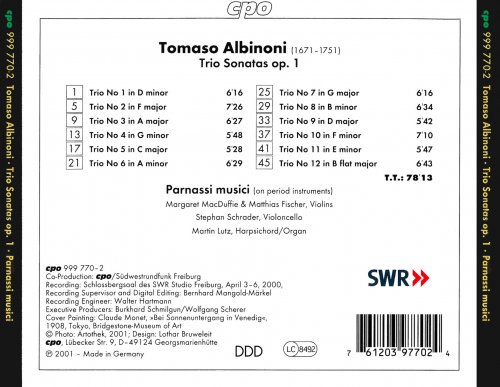 Parnassi musici - Albinoni: Trio Sonatas, Op. 1 (2001)