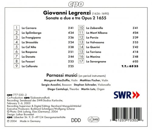 Parnassi Musici - Legrenzi: 18 Trio Sonatas, Op. 2 (2004)