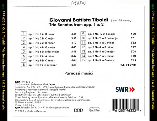 Parnassi musici - Tibaldi: Trio Sonatas, Opp. 1 & 2 (1999)