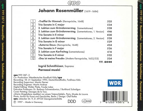 Ingrid Schmithusen, Parnassi musici - Rosenmuller: Solo Cantatas & Trio Sonatas (1997)