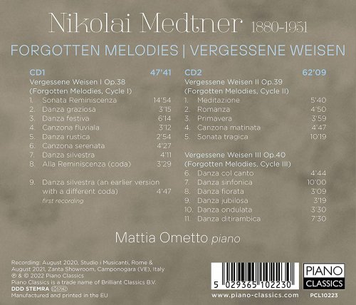 Mattia Ometto - Medtner: Forgotten Melodies (2022)