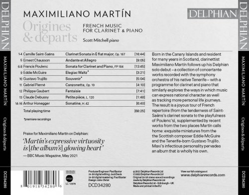 Maximiliano Martín & Scott Mitchell - Origines & Départs: French Music for Clarinet and Piano (2022) [Hi-Res]