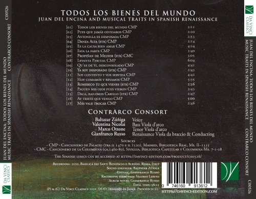 ContrArco Consort - Todos los bienes del mundo - Juan del Encina and Music Traits in Spanish Renaissance (2022)