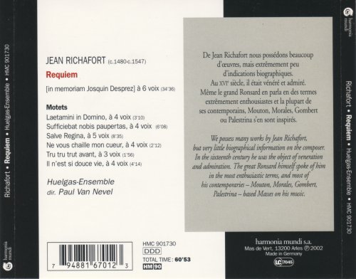 Huelgas Ensemble, Paul Van Nevel - Richafort: Requiem in memoriam Josquin Desprez & Motets (2002)