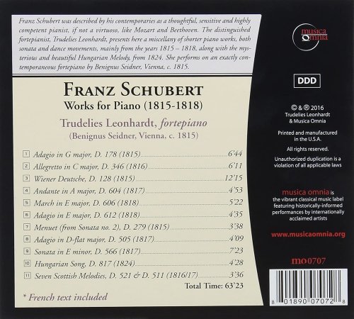 Trudelies Leonhardt - Schubert: Works for Piano (2017)