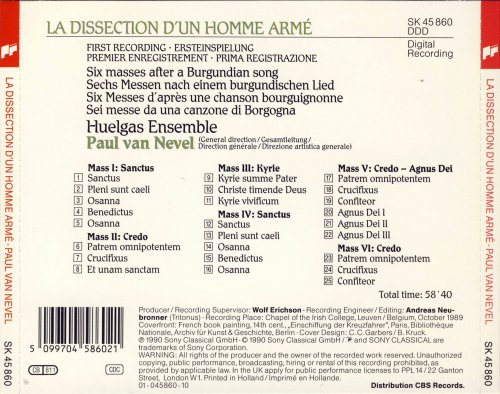 Huelgas Ensemble, Paul Van Nevel - Anonymous: La Dissection d'un Homme arme: Six Masses after a Burgundian Song (1990)