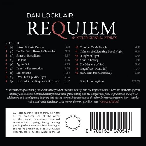 The Choir of Royal Holloway, Southern Sinfonia, Martin Baker, Rupert Gough - Locklair: Requiem & Other Choral Works (2022) [Hi-Res]