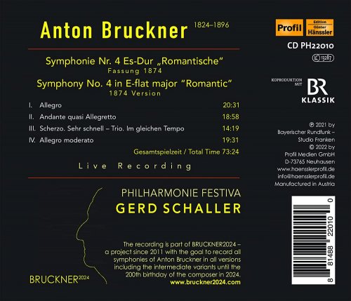 Philharmonie Festiva & Gerd Schaller - Bruckner: Symphony No. 4 in E-Flat Major, WAB 104 "Romantic" (1874 Version) (2022) [Hi-Res]