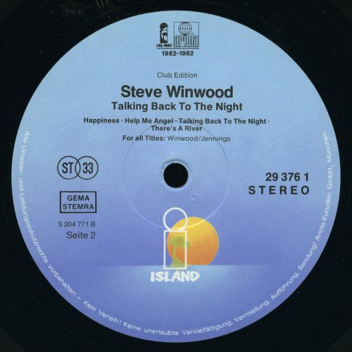 Steve Winwood - Talking Back To The Night (1982) LP