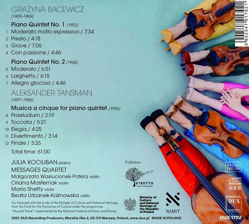 Julia Kociuban, Messages Quartet - Bacewicz & Tansman: Piano Quintets (2022) [Hi-Res]