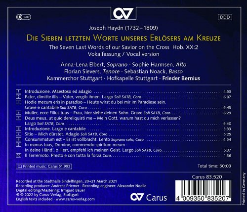 Anna-Lena Elbert - Haydn: Die sieben letzten Worte unseres Erlösers am Kreuze (Vokalfassung) (2022)
