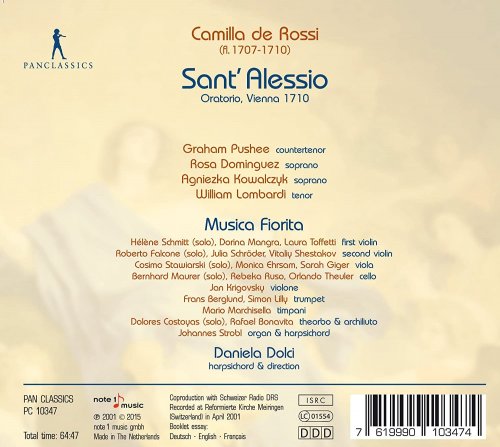 Musica Fiorita, Daniela Dolci - Rossi: Sant'Alessio (2016)