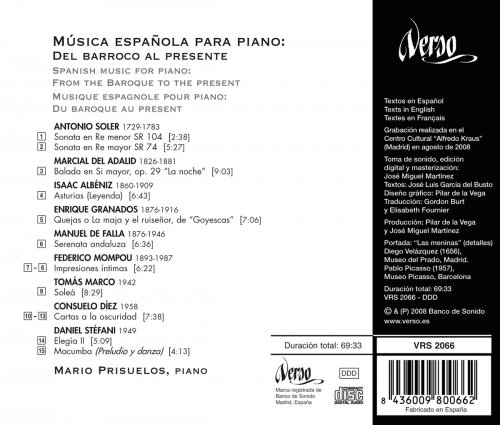 Mario Prisuelos - Música española para piano: Del barroco al presente (2012)