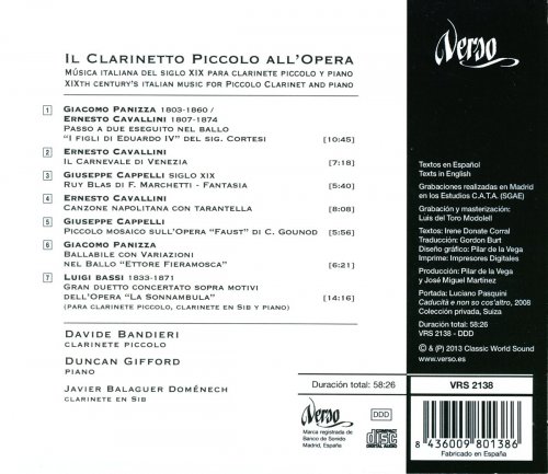 Davide Bandieri, Duncan Gifford - Il Clarinetto Piccolo all'Opera: 19th Century's Italian Music for Piccolo Clarinet and Piano (2013)