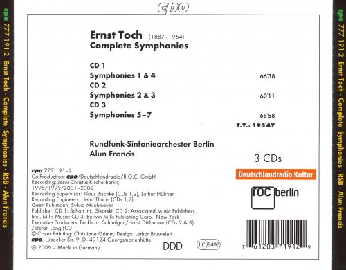 Alun Francis - Ernst Toch: Complete Symphonies (2006) [3CD Box Set]