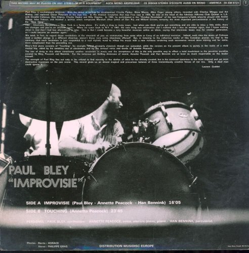 Paul Bley - Improvisie (1971) LP